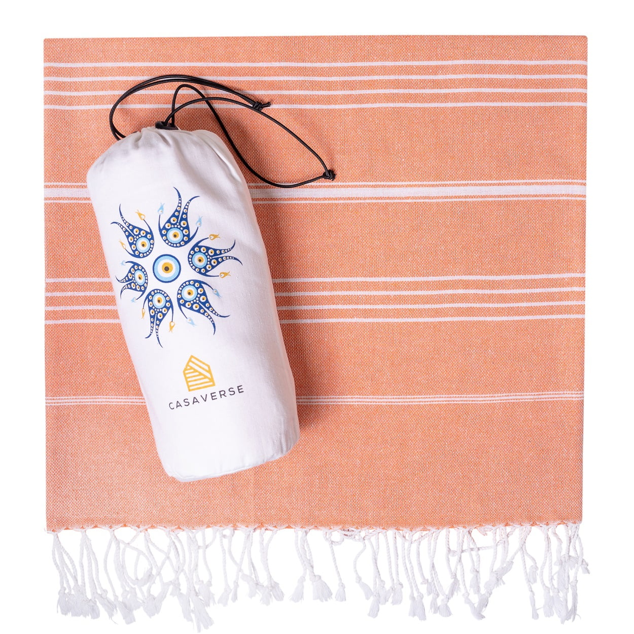 Zeus Original Turkish Beach Towel by Gold Case - Set of 4-100% Cotton - 67x38 Inches XXL Oversized - Pre-Washed - Quick Dry, Sand Free Turkish Towel