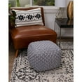 thumbnail image 2 of BirdRock Home Square Knitted Pouf Ottoman for Living Room - Grey, 2 of 4