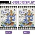thumbnail image 3 of With All God Things Are Possible Easter Decorative Garden Flag, Spring Religious Cross Hydrangea Flower Yard Outside Home Decorations, Summer Plaid Farmhouse Outdoor Small Decor 12 x 18, 3 of 6