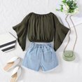 thumbnail image 6 of LUOGENLI Toddler Girl Summer Outfits 5T Summer Toddler Girls Long Sleeve Green Tops and Pants Outfits Clothes Set for Child Clothes Girls Summer Outfits Size 7-8 8-9 Years, 6 of 7