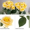 thumbnail image 3 of Pure Garden 18Pc Real Touch Rose Artificial Flowers with Stems (Yellow), 3 of 9