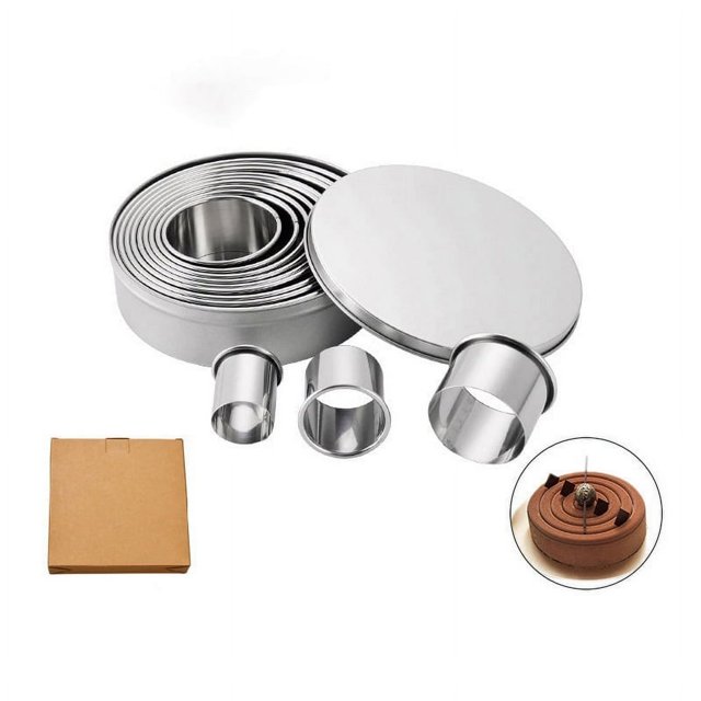 Cookie Biscuit Cutter Set 12 Graduated Circle Pastry Dough Cutters 430 Stainless Steel Silver