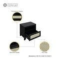 thumbnail image 4 of Manhattan Comfort Sheridan Table de Nuit Moderne en Canne, Noir, 4 of 5