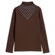 thumbnail image 5 of Otoño e invierno Nueva camiseta de manga larga con cuello alto y forro polar para mujer Camiseta de estilo occidental para mamá de primavera y otoño, 5 of 5