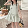 thumbnail image 6 of Girls' Sleeveless Solid Summer Dress For Girls – Lightweight Festive Party Skirt Without Sleeves, 6 of 7