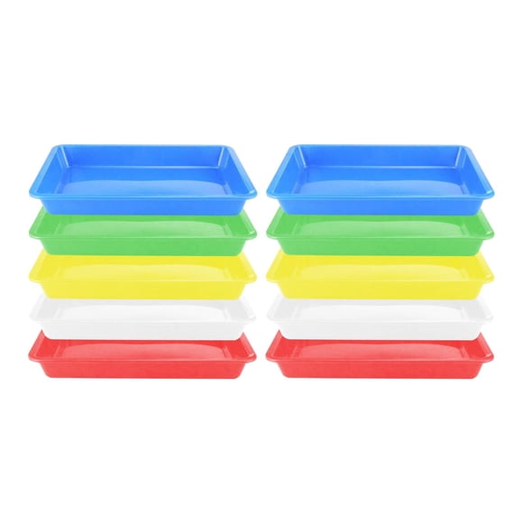 Tnarru 10 Pieces Serving Trays Party Buffet Serving Platters Container Storage Trays Plates for Camping Banquet Dining Table Wedding 28 cmx21 cmx3 cm