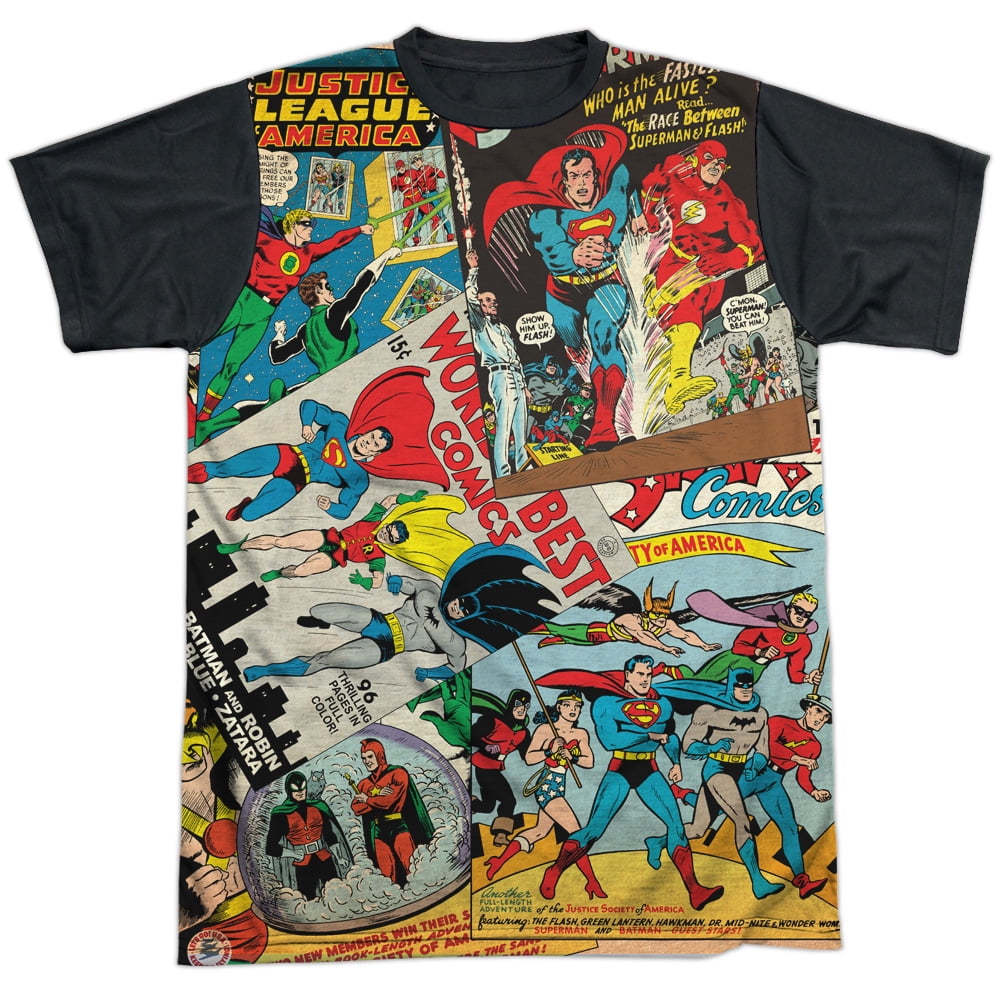 Dc Comics Justice League Comic Covers Adult V-neck T-shirt 