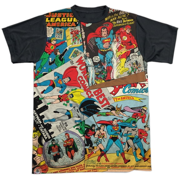 JLA Classic Collage Unisex Adult Halloween Costume Sublimated T Shirt