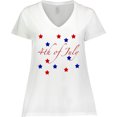 thumbnail image 3 of Inktastic 4th of July Stars Women's Plus Size V-Neck T-Shirt, 3 of 5