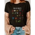 thumbnail image 1 of Insect Print T-shirt, Short Sleeve Crew Neck Casual Top For Summer & Spring, Women's Clothing, 1 of 6
