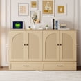 thumbnail image 2 of Queen Murphy Bed with Charging Station & 2 Drawers, Mobile Murphy Chest Bed with Black Handles, Cabinet Bed for Home Office or Small Room, Space-Saving Murphy Bed, White, 2 of 9