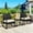 Black/Beige, variant on Topeakmart 3-Piece Modern Patio Set Rattan Chairs & Table for Garden, Black/ Khaki