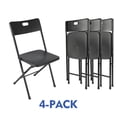 thumbnail image 3 of (2 pack) Mainstays Resin Folding Chair with Carry Handle, Black, Set of 4, 3 of 9