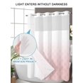 thumbnail image 4 of No Hook Cloth Fabric Shower Curtain with Snap in Liner, Moroccan Pink Waterproof Shower Curtains Set with See Through Top Window, Abstract Geometric Plaid Gradient Bath Curtains Shower 72"x96", 4 of 6