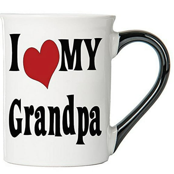 Cottage Creek Coffee Mug, Large I Love My Grandpa Coffee Mug, 18oz Ceramic Grandpa Coffee Cup, Grandpa Mug [White]