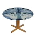 thumbnail image 3 of JEUXUS  Wolf Fitted Round Table Cloth, Wolf Portrait with Beautiful Gaze Print Large Elastic Edged Polyester Table Cover, Fit Round Tables up Diameter, for Outdoor Indoor Use, 3 of 7