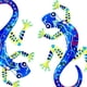 thumbnail image 5 of 2 figuras de gecko para decoración de pared, colgantes de metal, ideales para exteriores. Pies amarillos, 5 of 7