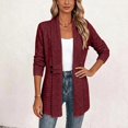 thumbnail image 5 of VEKDONE Womens Heathered Knit Cardigan Shawl Collar Open Front Overcoat Relaxed Fit Ribbed Cuffs and Hem Jackets Fall Winter Fashion Clothing for Commuting, 5 of 6