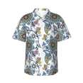 thumbnail image 2 of Goofa Flowers and Butterflies Hawaiian Shirt for Men, Unisex Summer Beach Casual Short Sleeve Button Down Shirts,Aloha Tropical Floral print shirt-Small, 2 of 9