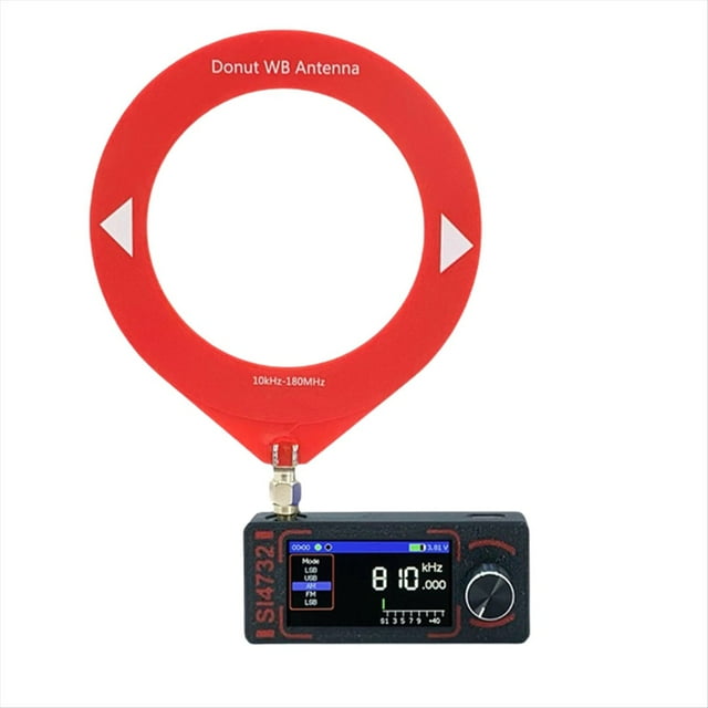Receptor de Radio SI4732 para Todas las Bandas, 0,5-108 MHz, FM, AM, SSB, LSB, USB, ESP32-S3, HF, SW, MW, VHF, con Antena, Color Negro.
