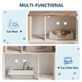 thumbnail image 3 of Garvee mueble de 2 niveles para caja de arena de gato, gabinete esquinero 2 en 1 con poste rascador y tapetes, ideal para ocultar el arenero, 3 of 8
