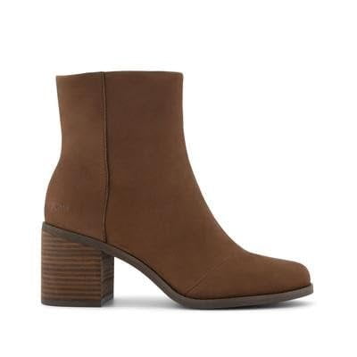 TOMS Women's Evelyn Half Length Boots, Oak Brown Leather, 6 Women