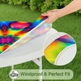 thumbnail image 5 of Tie Dye Vivid Petal Mandala Pattern Round Fitted Tablecloth with Elastic Edge,Dining Table Cover Waterproof,Outdoor Round Tablecloth for Camping,Dining,Indoor and Outdoor, 5 of 7