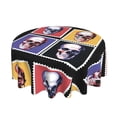 thumbnail image 2 of XMXT Waterproof Table Cloth, Color Stamp Skull Polyester Round Tablecloth for Dining Party Decor, 60 inches, 2 of 8