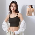 thumbnail image 4 of Xijirk Women Square Neck Thin Strap Camisole Integrated Chest Pad Short Cut Length for Outdoor Group Activities Friend Social Moments Daily Casual Outfits,Black,4XL, 4 of 6
