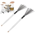 thumbnail image 3 of Drum Brush, Maple Rubber Steel Wire Instrument Brush 2PCS Compact  For Drummer, 3 of 7