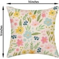 thumbnail image 6 of Spring Pillow Covers 16x16 Watercolor Floral Farmhouse Decor Throw Pillows Case for Couch Colorful Flower Seasonal Pillowcase Outdoor Decorative Cushion Case for Sofa Bed Decorations Set of 2, 6 of 6