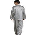 thumbnail image 3 of Mens Satin Pajamas Set Casual Sleepwear Loungewear Home Service Two-Piece Set L~3XL Plus, 3 of 5