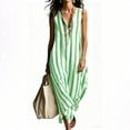 thumbnail image 6 of XuJwPNcy Summer Dresses for Women Breathable V Neck Maxi Dresses Sleeveless Striped Dress Thin Breathable Vacation Clothes, 6 of 7
