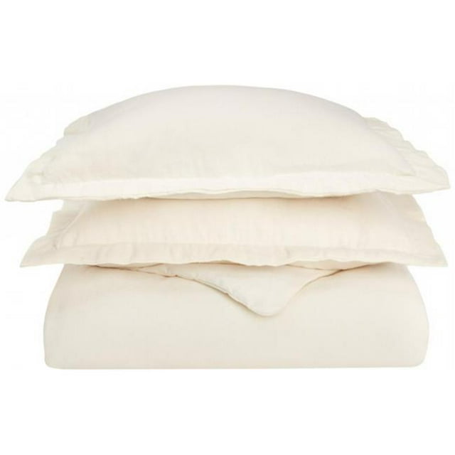 Impressions Ensemble de Housse de Couette Simple en Flanelle de Coton Solide, Ivoire