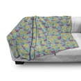 thumbnail image 2 of Summer Soft Flannel Fleece Blanket, Nerd Pineapple Faces Along Smart Girly Smiling Watermelons Exotic Friend, Cozy Plush for Indoor and Outdoor Use, 60" x 80", Pink Mustard Turquoise, by Ambesonne, 2 of 5