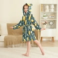 thumbnail image 4 of FORMRS Niños Bathrobe Unisex Hooded Robe Soft Plush Pajamas Sleepwear, Size 2-3T, Blue Floral Lemons, 4 of 7