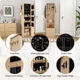 thumbnail image 6 of S-HOME 360 Degree Rotating Makeup Cabinet With Full-Length Mirror, Space-Saving Storage Unit For Jewelry And Accessories，Walnut, 6 of 11