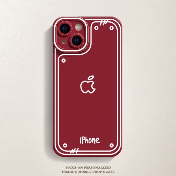 Funda de teléfono translúcida esmerilada para iPhone, carcasa protectora de silicona, línea bidimensional, cómic, iPhone 13 Pro Max, iPhone 14, 12, 11, XS, XR, X