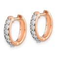 thumbnail image 2 of 14k Rose Gold Diamond Hinged Hoop Earrings, 2 of 3
