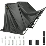 SKYSHALO Heavy Duty Motorcycle Cover Storage Sheds Garage All Season Outdoor Protection,600D Oxford Durable and Tear Proof Waterproof with Lock-Holes & Storage Bag,Fits up to 136"