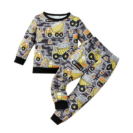 

Baby Boy Clothes Infant Baby Boy Outfits Long Sleeve Car Print Tops Pants Set Baby Boy Fall Clothes Set 18-24 Months Black