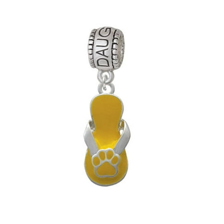 Paw Flip Flop Yellow - Daughter Charm Bead