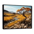 thumbnail image 2 of Designart "Monochrome Yellow And Grey Tree Euphony VII" Landscape Trees Floater Framed Wall Art Print, 2 of 7