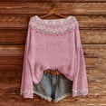 thumbnail image 2 of WTXUE Chandail Léger Décontracté Vintage Fair Isle pour Femmes Manches Raglan Col Rond Tricoté Imprimé Art Chandail Confortable Chaud Automne Hauts Bohème Tendance Western Blouses Décontractées Affaires Rose TG, 2 of 3
