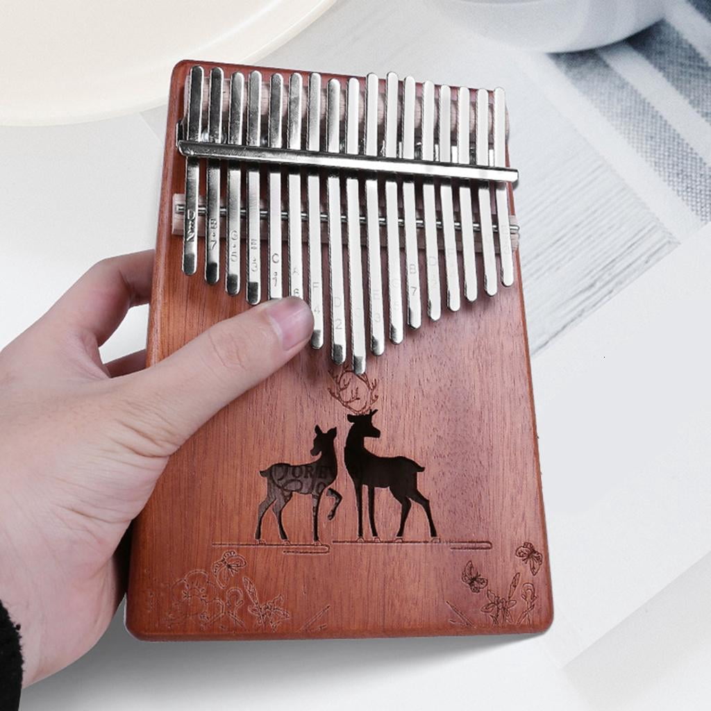 Yihuala 17 Finger Piano Thumb Instrument for Adults Beginners Birthday Musical 17 Keys Kalimba Wood Thumb Piano