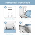 thumbnail image 6 of Blue Round Toilet Seat Natural Wood Toilet Seat with Zinc Alloy Hinges, Easy to Install also Easy to Clean, Scratch Resistant Toilet Seat by  (Round, Blue), 6 of 6