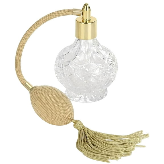 YUNLIGHTS 1Pc Vintage Glass Perfume Bottle with Airbag Refillable Spray for Storage and Decor