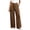 Coffee-wide leg work pants for women, variant on Wide Leg Work Pants for Women High Waist Straight Leg Khaki Pant Slacks Drape Office Trousers with Pockets L