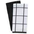 thumbnail image 2 of T-fal Solid & Checked Parquet Kitchen Towels, 2-Pack, Charcoal, 2 of 7