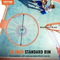 thumbnail image 2 of VEVOR Basketball Rim, Wall Door Mounted Basketball Hoop, Heavy Duty Q235 Basketball Flex Rim Goal Replacement with Net, Standard 18" Indoor and Outdoor Hanging Basketball Hoop for Kids Adults, 2 of 9